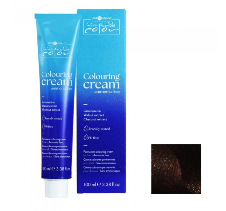 М'яка перманентна крем-фарба без аміаку Hair Company Inimitable Color Coloring Cream Ammonia Free 7.00 середньо-русявий насичений 100мл