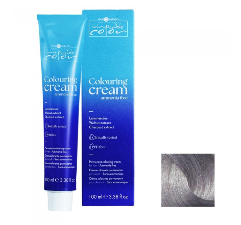 М'яка перманентна крем-фарба без аміаку Hair Company Inimitable Color Coloring Cream Ammonia Free 11.11 суперблонд попелястий 100мл
