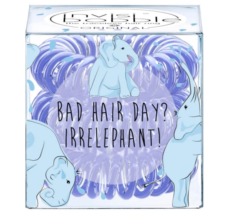 Резинка-браслет для волос Invisibobble Nano Bad Hair Day? Irrelephant! прозрачно-голубой 1шт