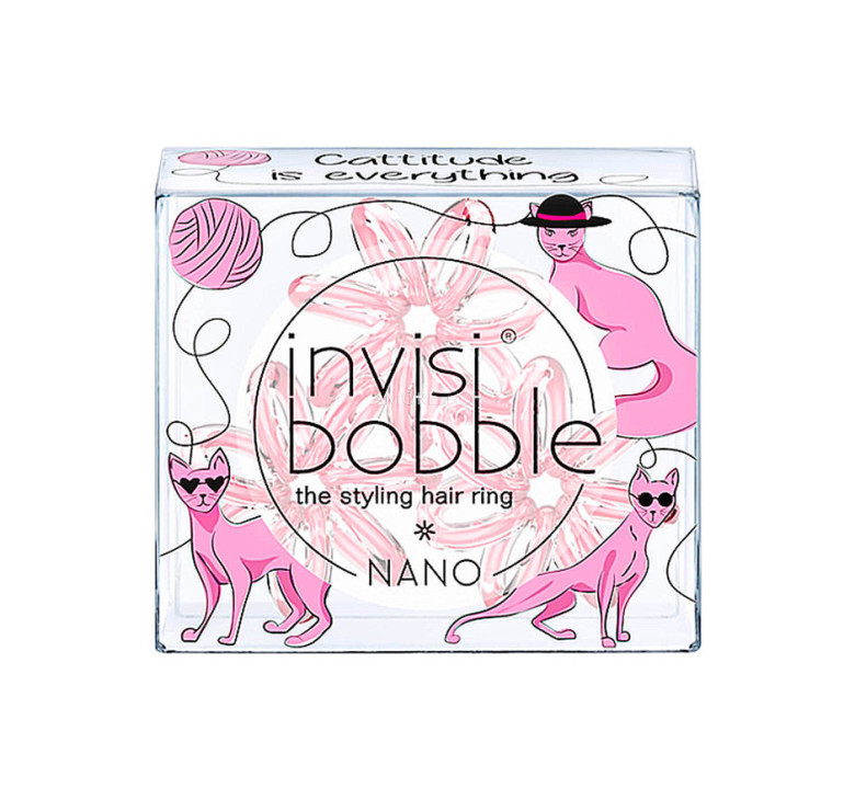 Резинка-браслет для волосся Invisibobble Nano Cattitude Is Everything! прозоро-персиковий 1шт