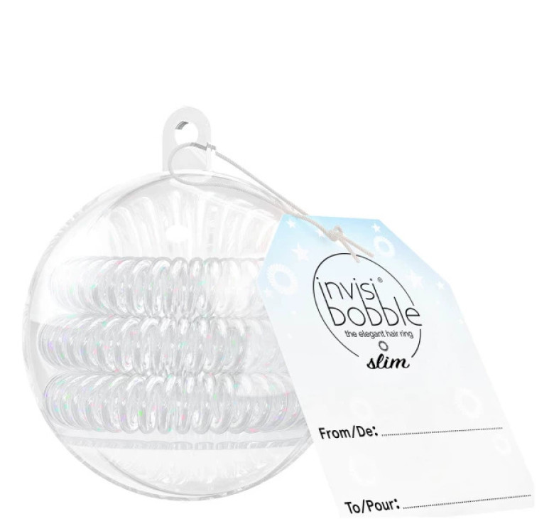 Резинка-браслет для волосся Invisibobble Slim Bauble срібний набір 3шт