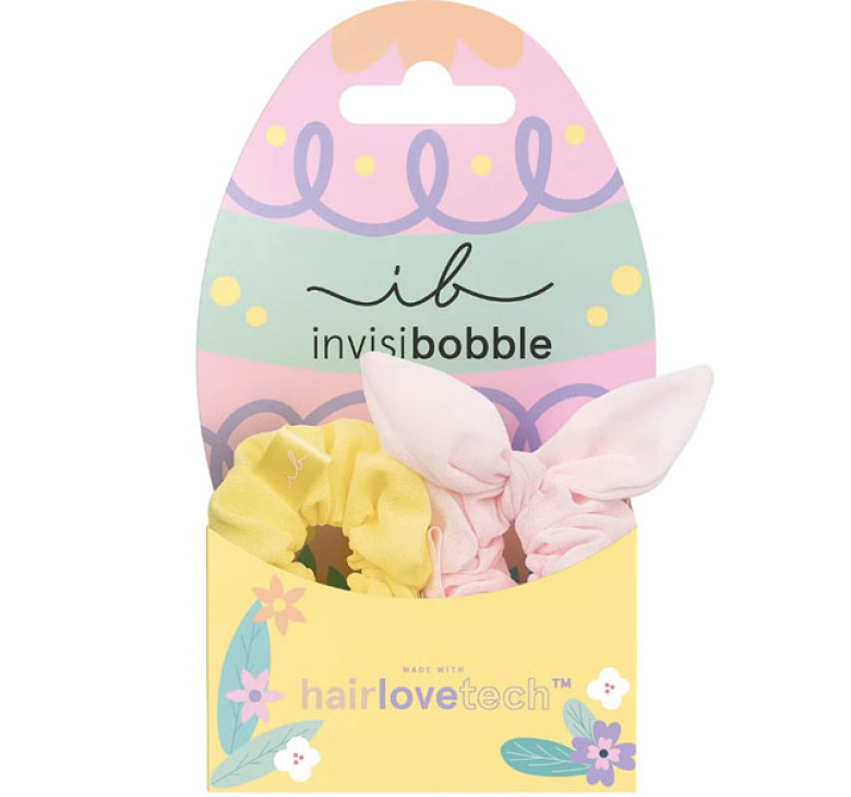 Резинка-браслет для волосся Invisibobble Sprunchie Easter Funny Bunny набір 2шт жовтий та рожевий