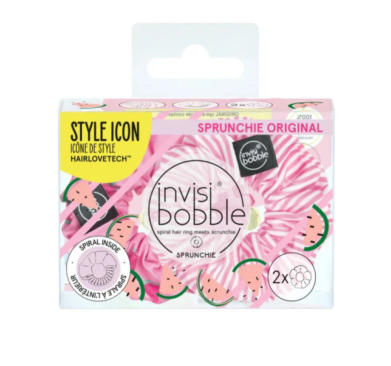 Резинка-браслет для волос Invisibobble Sprunchie Duo Fruit Fiesta One In A Melon темно розовая/светло розовая набор 2шт