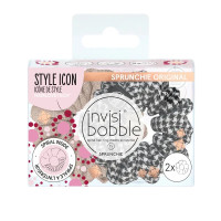 Резинка-браслет для волосся Invisibobble Sprunchie British Royal Ladies Who Sprunch світло-коричневий/чорно-біла клітинка набір 2шт