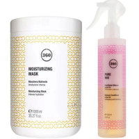 Набор 360 Moisturizing маска для волос с кунжутом и алоэ вера 1000мл + двухфазный несмываемый кондиционер 250мл  
