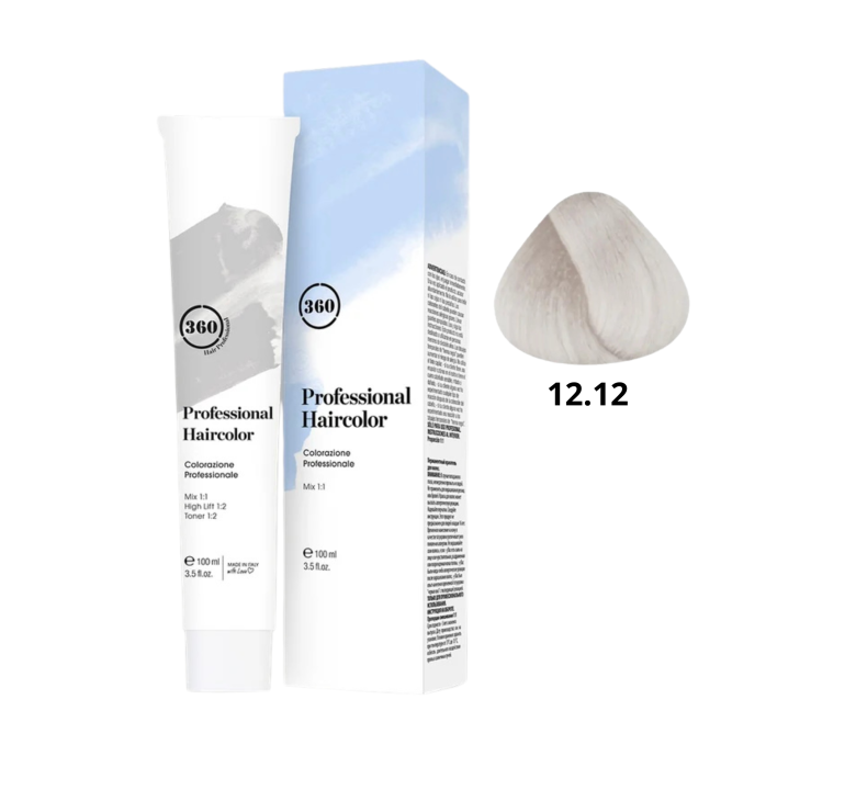 Фарба для волосся 360 12.12 ультрасвітлий блондин попелясто-фіолетовий 100мл