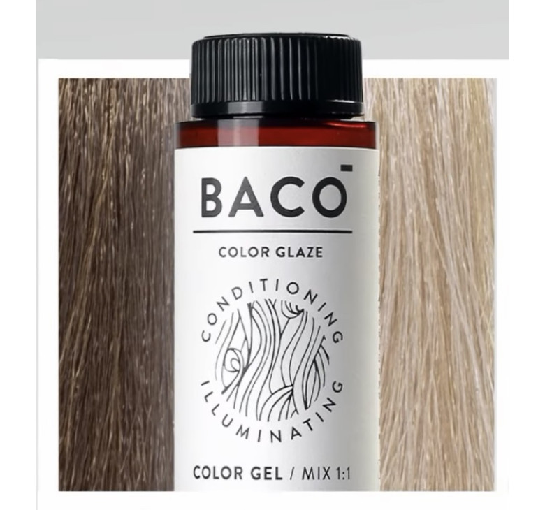 Напівперманентна система фарбування у вигляді гелю Kaaral Baco Color Glaze 10.18 платиновий блондин попелясто-коричневий 60мл