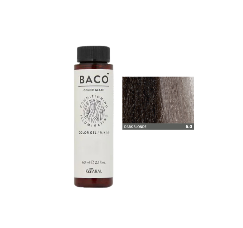 Полуперманентная система окрашивания в виде геля Kaaral Baco Color Glaze 6.0 темный блонд 60мл