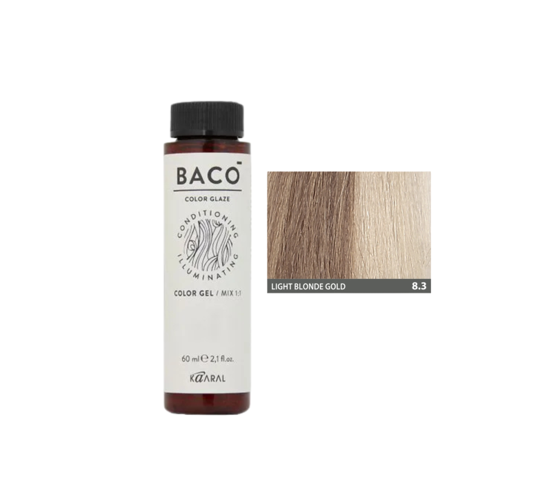 Напівперманентна система фарбування у вигляді гелю Kaaral Baco Color Glaze 8.3 світлий блондин золотистий 60мл