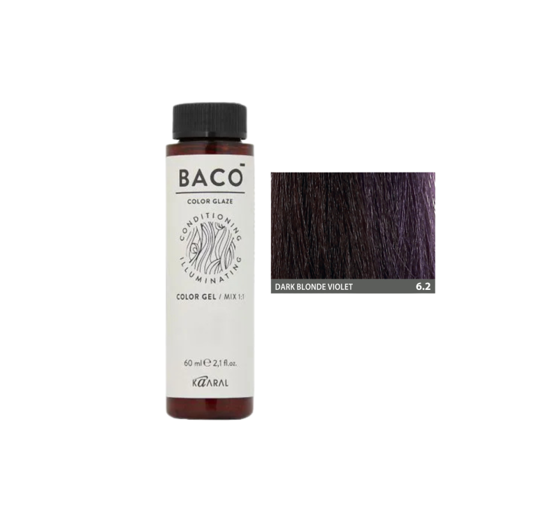 Полуперманентная система окрашивания в виде геля Kaaral Baco Color Glaze 6.2 темный блондин фиолетовый 60мл