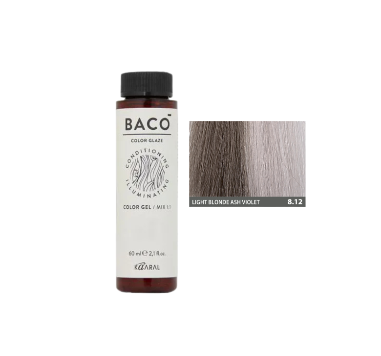 Полуперманентная система окрашивания в виде геля Kaaral Baco Color Glaze 8.12 светлый блондин пепельный фиолетовый 60мл