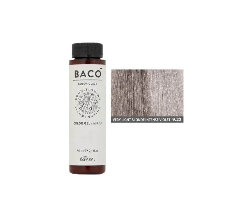 Полуперманентная система окрашивания в виде геля Kaaral Baco Color Glaze 9.22 очень светлый блондин интенсивный фиолетовый 60мл
