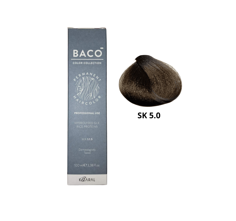Стійка крем-фарба для волосся Kaaral Baco Color Silkera 5.0 каштан світлий 100мл