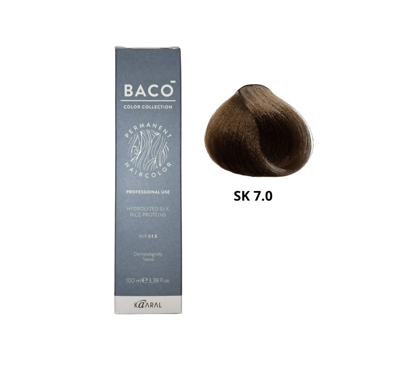 Стойкая крем-краска для волос Kaaral Baco Color Silkera 7.0 блондин 100мл
