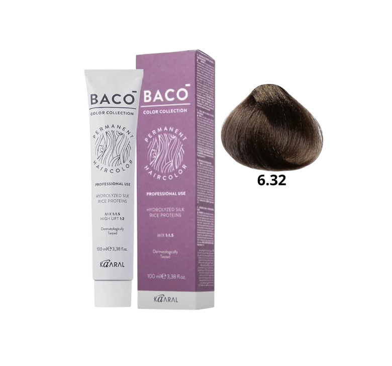 Стойкая крем-краска для волос Kaaral Baco Permanent Hair Color 6.32 темный золотисто-фиолетовый блондин 100мл