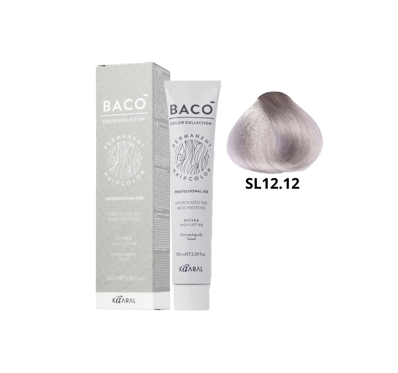 Стійка крем-фарба для волосся Kaaral Baco Permanent Hair Color 12.12 екстра світлий блондин попелясто-фіолетовий 100мл