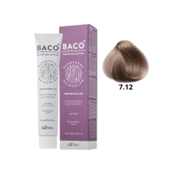 Стойкая крем-краска для волос Kaaral Baco Permanent Hair Color 7.12 блондин пепельно фиолетовый 100мл