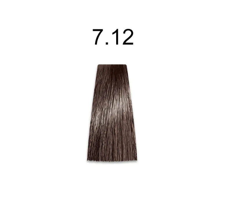 Стійка крем-фарба для волосся Kaaral Baco Permanent Hair Color 7.12 блондин попелясто фіолетовий 100мл
