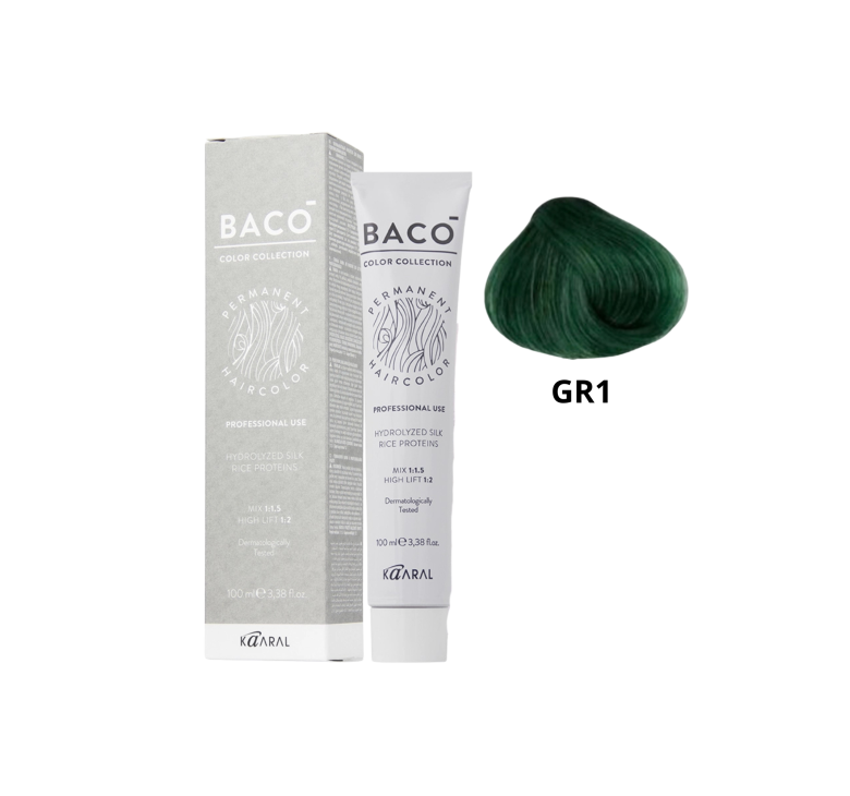 Корректор Kaaral Baco Permanent Hair Color GR1 Зеленый 100мл