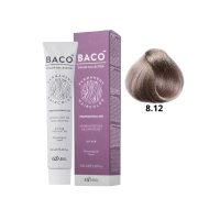 Стойкая крем-краска для волос Kaaral Baco Permanent Hair Color 8.12 светлый блондин пепельно фиолетовый 100мл