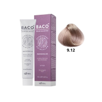 Стойкая крем-краска для волос Kaaral Baco Permanent Hair Color 9.12 очень светлый блондин пепельно фиолетовый 100мл