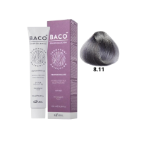 Стойкая крем-краска для волос Kaaral Baco Permanent Hair Color 8.11 интенсивно-пепельный светлый блондин 100мл
