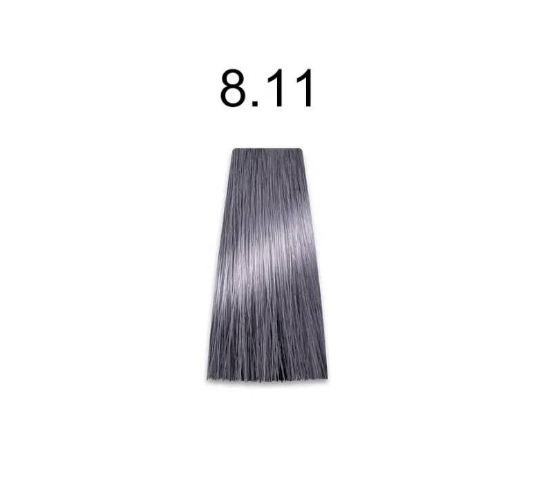 Стійка крем-фарба для волосся Kaaral Baco Permanent Hair Color 8.11 інтенсивно-попелястий світлий блондин 100мл