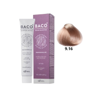Стойкая крем-краска для волос Kaaral Baco Permanent Hair Color 9.16 очень светлый блондин пепельно красный 100мл