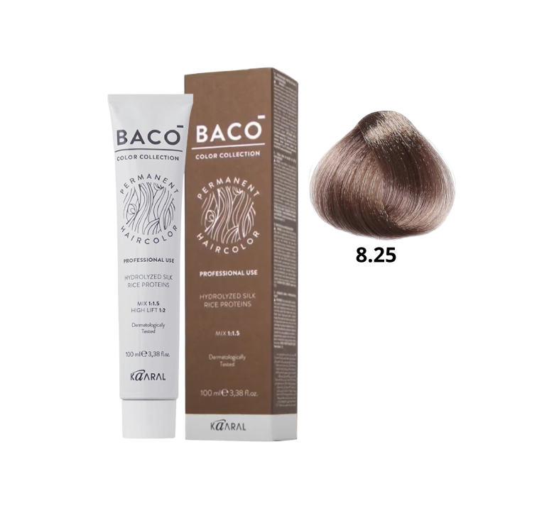 Стійка крем-фарба для волосся Kaaral Baco Permanent Hair Color 8.25 світлий блондин фіолетово-махагоновий 100мл