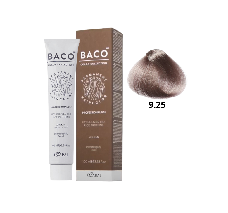 Стойкая крем-краска для волос Kaaral Baco Permanent Hair Color 9.25 очень светлый блондин фиолетово махагоновый 100мл