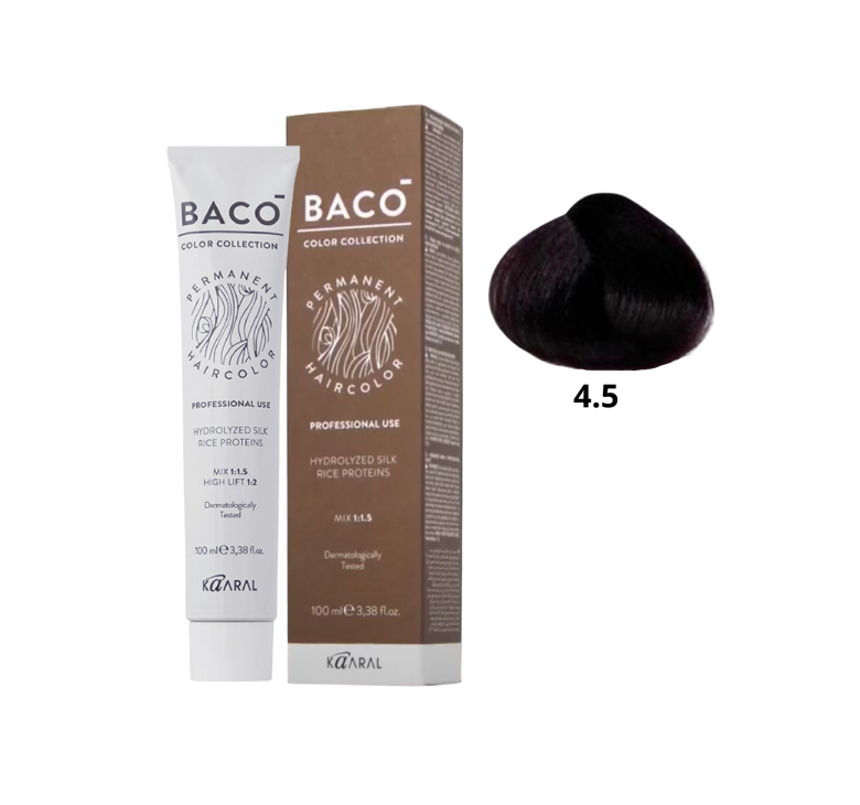 Стойкая крем-краска для волос Kaaral Baco Permanent Hair Color 4.5 каштан махагоновый 100мл
