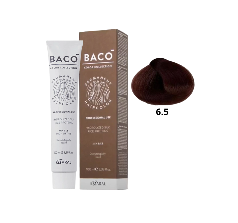 Стойкая крем-краска для волос Kaaral Baco Permanent Hair Color 6.5 темный блондин махагоновый 100мл