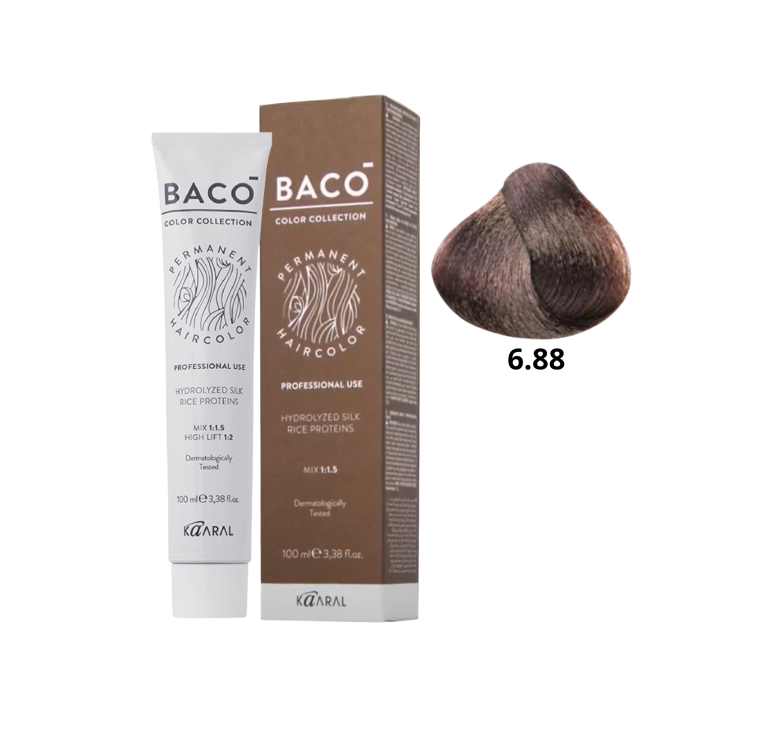 Стойкая крем-краска для волос Kaaral Baco Permanent Hair Color 6.88 Темный блондин интенсивно-коричневый 100мл
