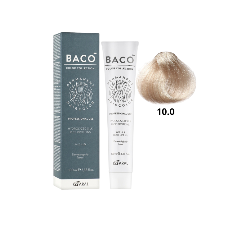 Стійка крем-фарба для волосся Kaaral Baco Permanent Hair Color 10.0 блондин платиновий 100мл