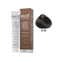 Стойкая крем-краска для волос Kaaral Baco Permanent Hair Color 4.18 пепельно-каштановый коричневый 100мл