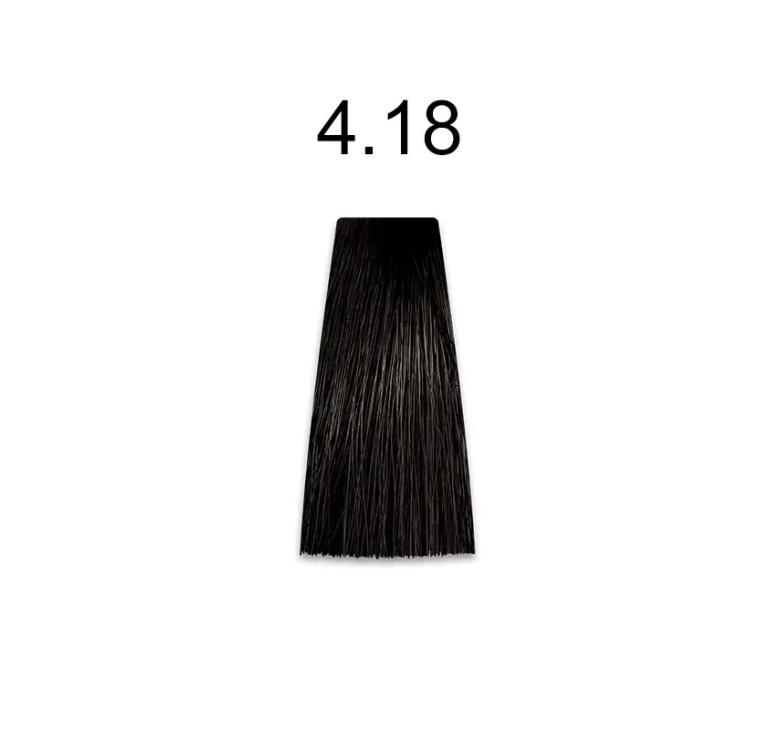 Стойкая крем-краска для волос Kaaral Baco Permanent Hair Color 4.18 пепельно-каштановый коричневый 100мл