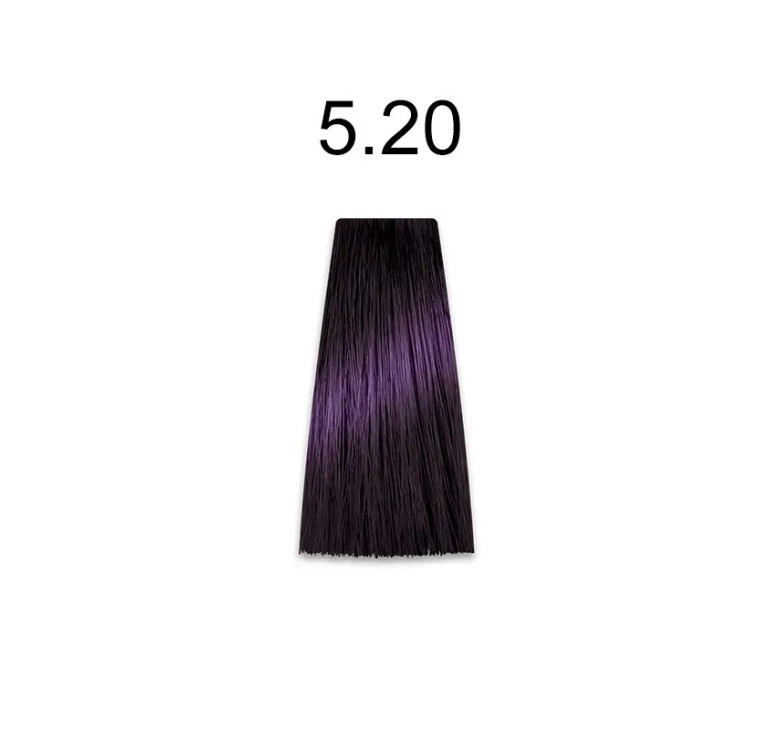 Стойкая крем-краска для волос Kaaral Baco Permanent Hair Color 5.20 каштановый светлый фиолетовый 100мл