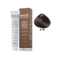 Стійка крем-фарба для волосся Kaaral Baco Permanent Hair Color 6.18 темний блондин попелясто-коричневий 100мл