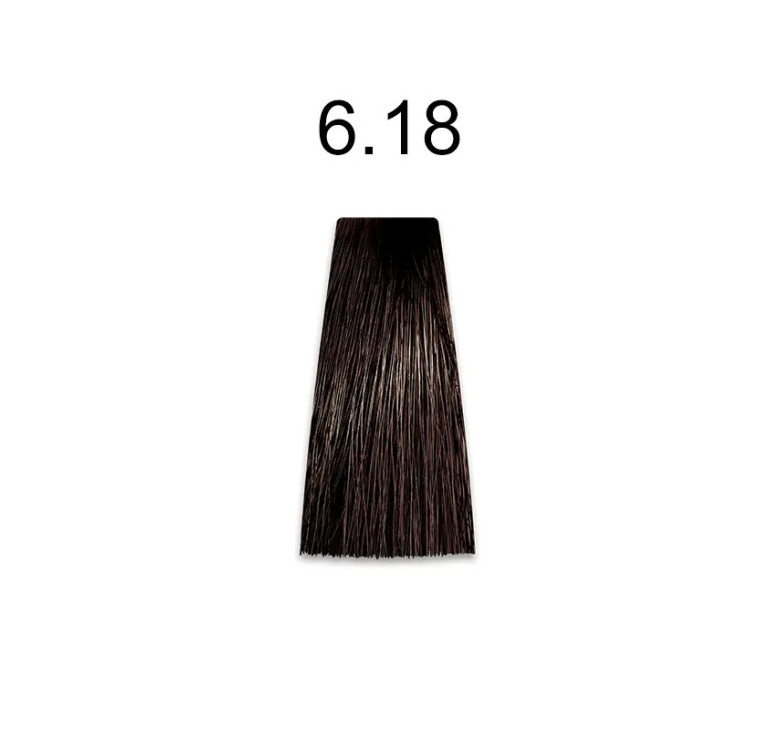 Стойкая крем-краска для волос Kaaral Baco Permanent Hair Color 6.18 темный блондин пепельно-коричневый 100мл