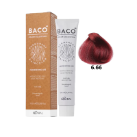 Стойкая крем-краска для волос Kaaral Baco Permanent Hair Color 6.66 блондин темный интенсивно красный 100мл