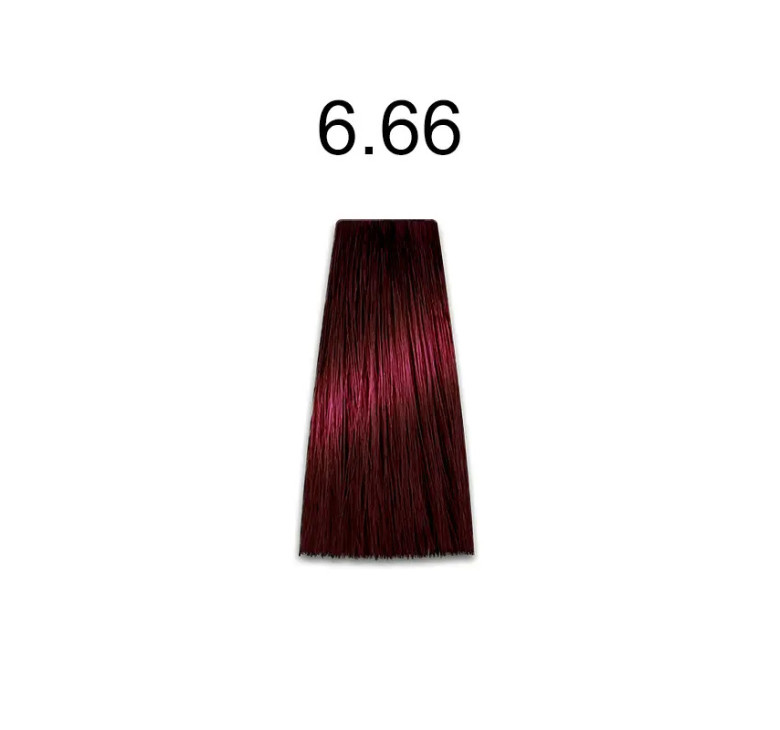 Стійка крем-фарба для волосся Kaaral Baco Permanent Hair Color 6.66 блондин темний інтенсивно червоний 100мл