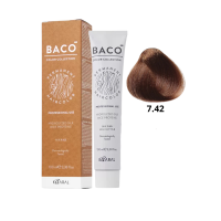 Стойкая крем-краска для волос Kaaral Baco Permanent Hair Color 7.42 медно-фиолетовый блондин 100мл