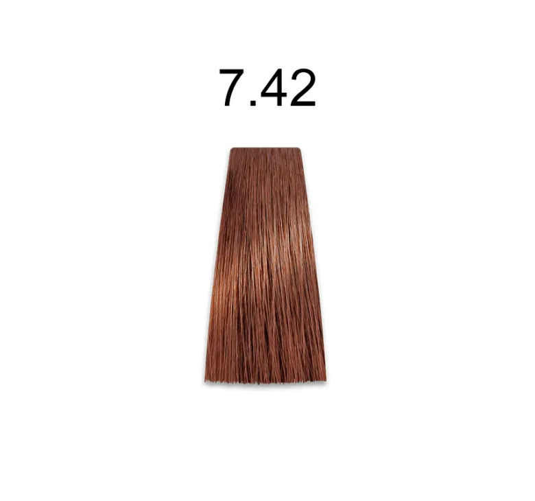 Стійка крем-фарба для волосся Kaaral Baco Permanent Hair Color 7.42 мідно-фіолетовий блондин 100мл