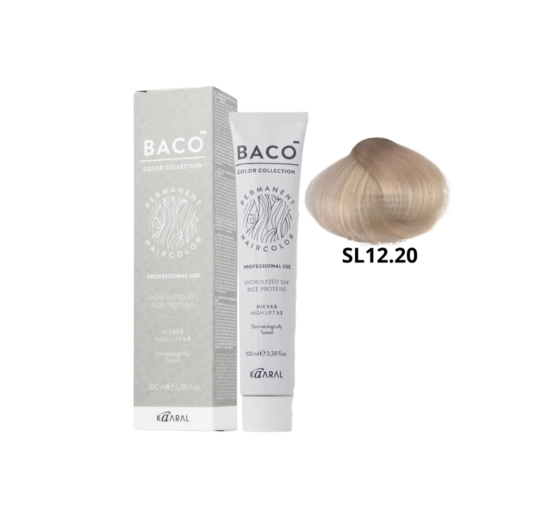 Стойкая крем-краска для волос Kaaral Baco Permanent Hair Color 12.20 очень светлый блондин фиолетовый 100мл