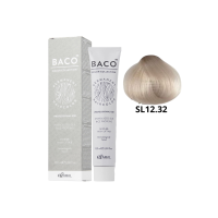 Стойкая крем-краска для волос Kaaral Baco Permanent Hair Color 12.32 очень светлый блондин пепельный 100мл