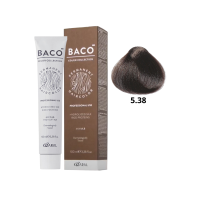 Стійка крем-фарба для волосся Kaaral Baco Permanent Hair Color 5.38 світлий золотистий каштановий коричневий 100мл