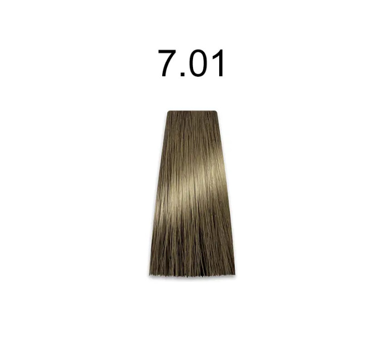 Стойкая крем-краска для волос Kaaral Baco Permanent Hair Color 7.01 натуральный пепельный блондин 100мл