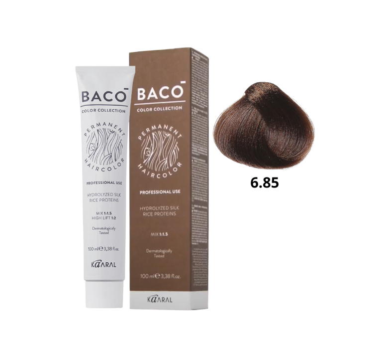Стойкая крем-краска для волос Kaaral Baco Permanent Hair Color 6.85 темный коричнево-махагоновый блондин 100мл
