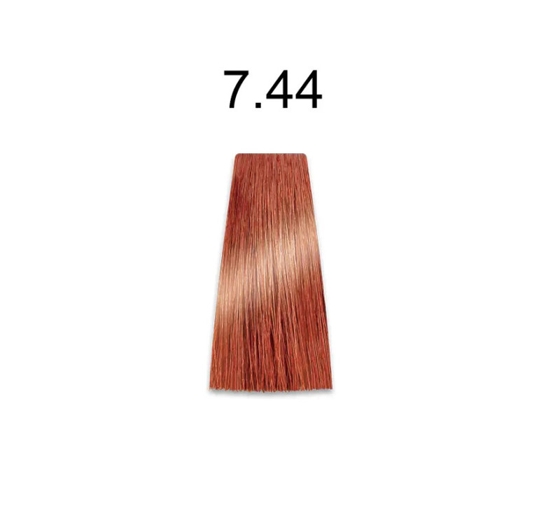 Стійка безаміачна фарба для волосся Kaaral Baco Soft Color 7.44 інтенсивний мідний блондин 100мл