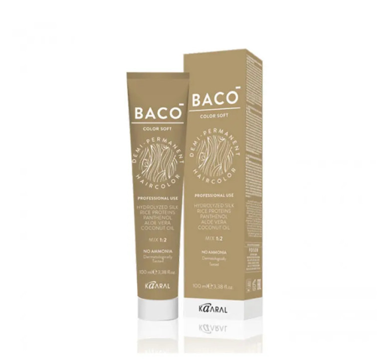 Стійка безаміачна фарба для волосся Kaaral Baco Soft Color 6.85 темний блондин коричнево-махагоновий 100мл